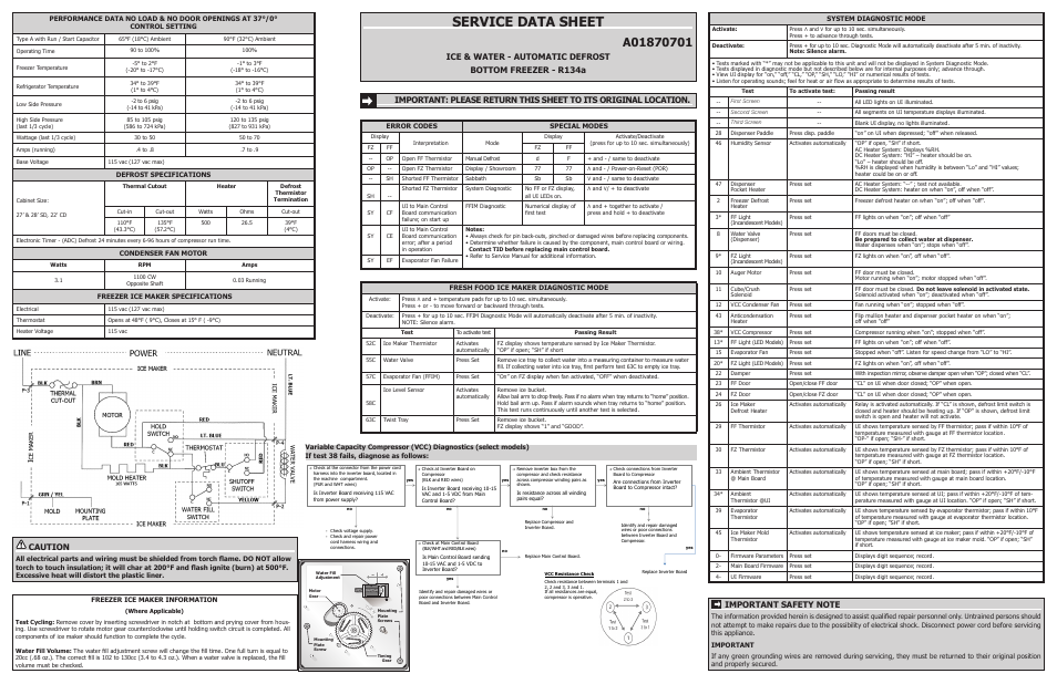 FRIGIDAIRE FFHB2740PP User Manual | 2 pages