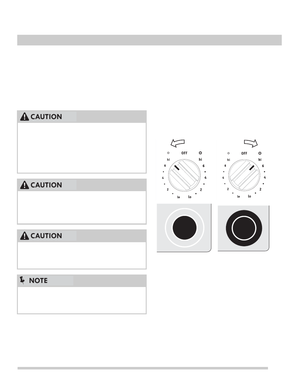 13 setting surface controls, Caution | FRIGIDAIRE FFES3025PB User Manual | Page 13 / 37