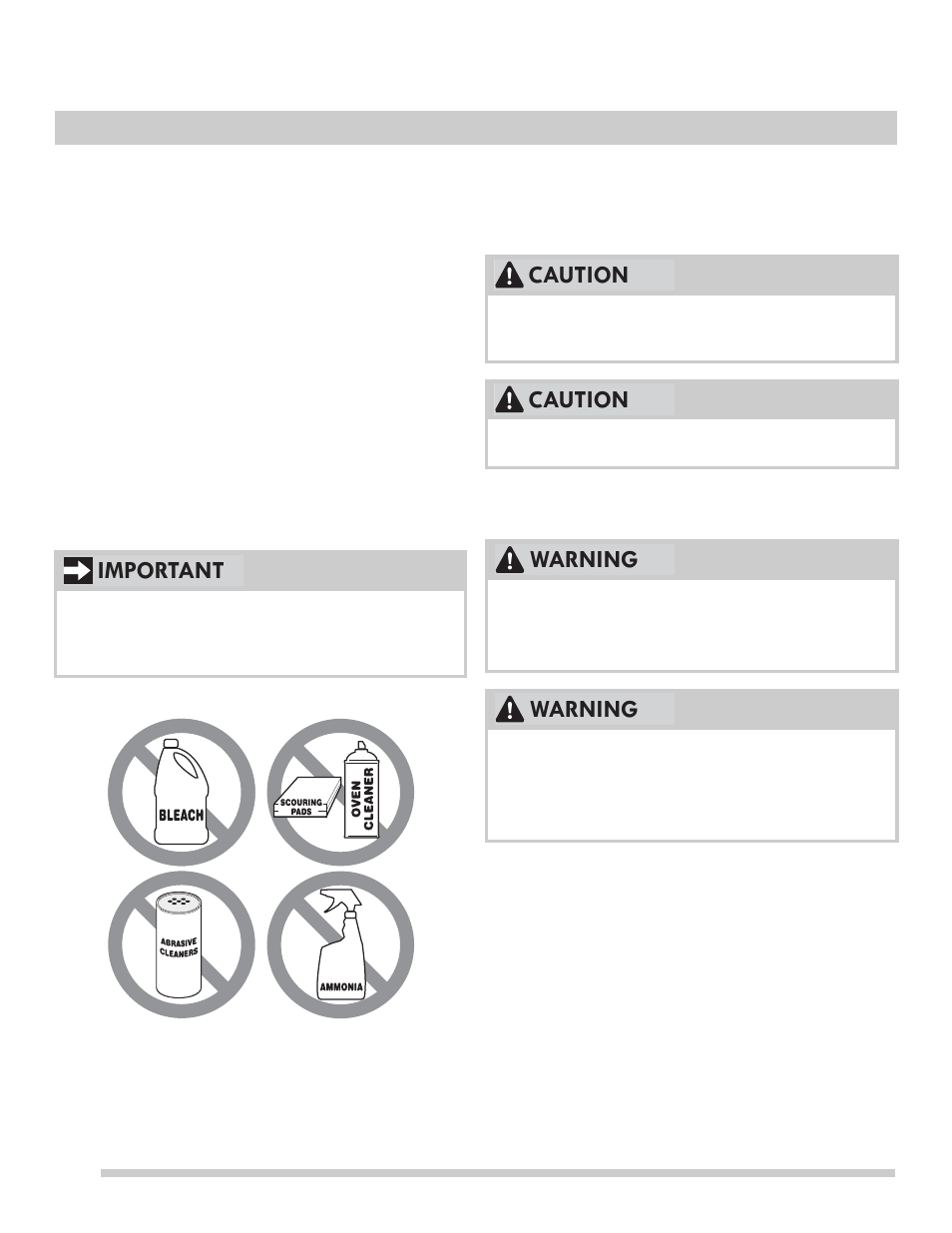 30 care and cleaning, Important, Caution | Caution warning warning | FRIGIDAIRE FFES3025PB User Manual | Page 30 / 37