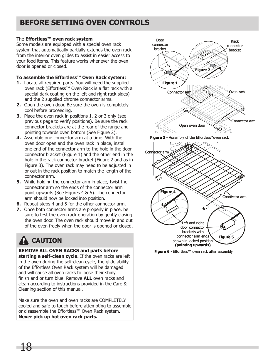 Before setting oven controls, Caution | FRIGIDAIRE FGES3065KW User Manual | Page 18 / 44