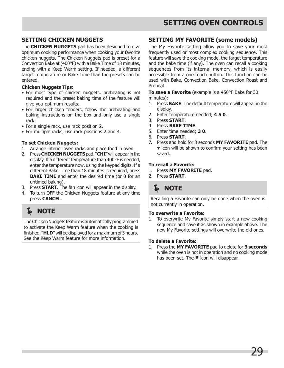 Setting oven controls | FRIGIDAIRE FGES3065KW User Manual | Page 29 / 44