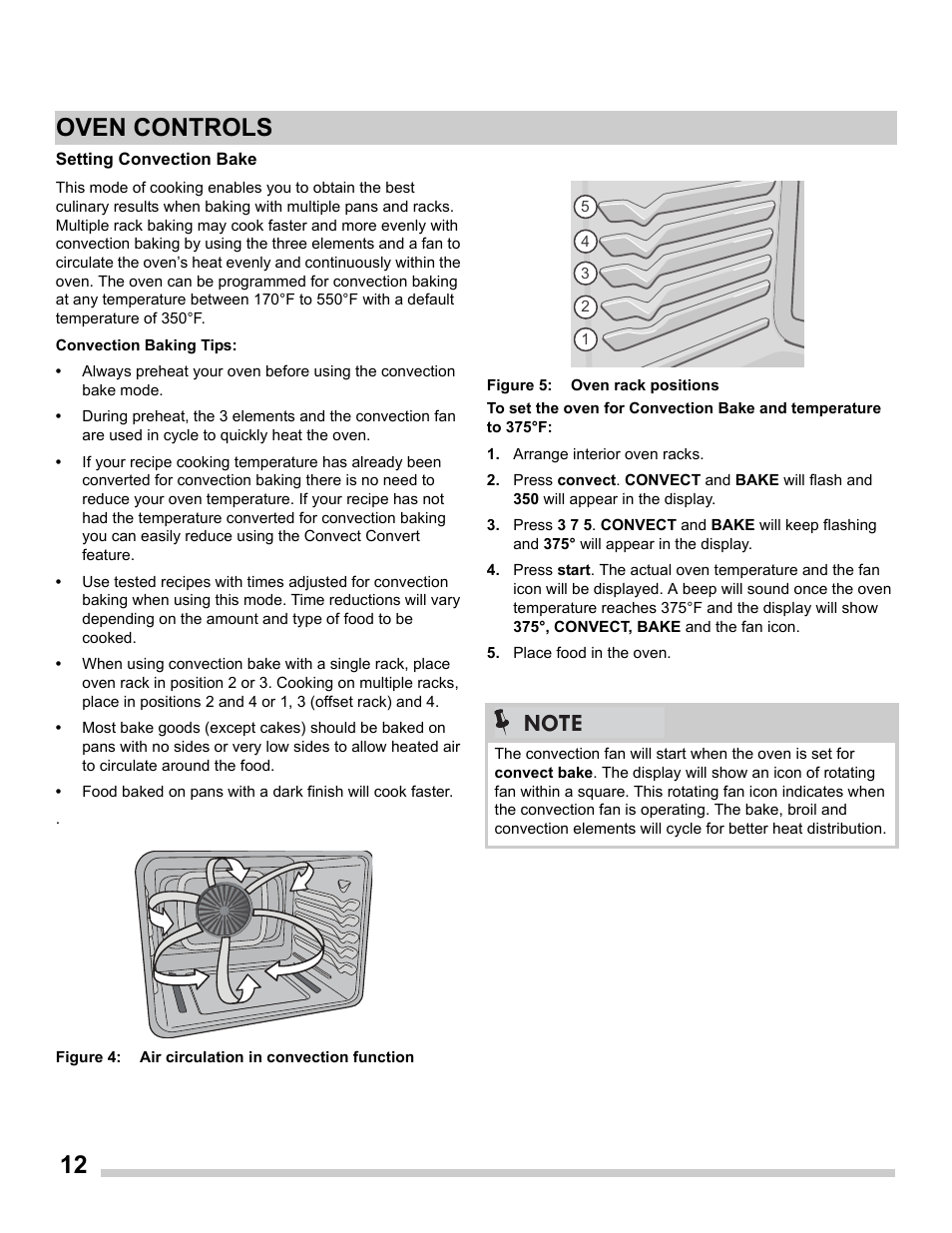 12 oven controls | FRIGIDAIRE FGET2765PW User Manual | Page 12 / 32