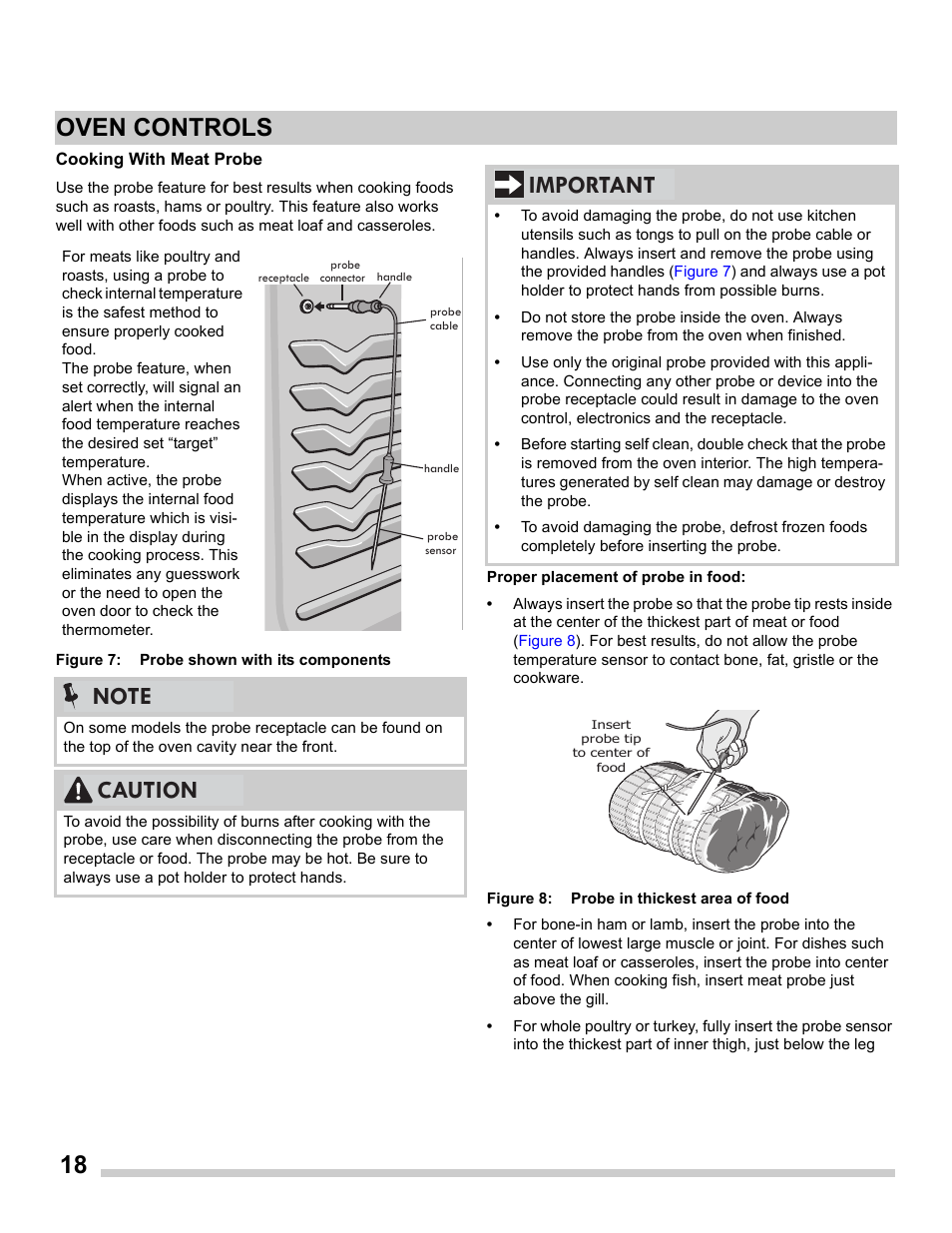 18 oven controls, Important | FRIGIDAIRE FGET2765PW User Manual | Page 18 / 32