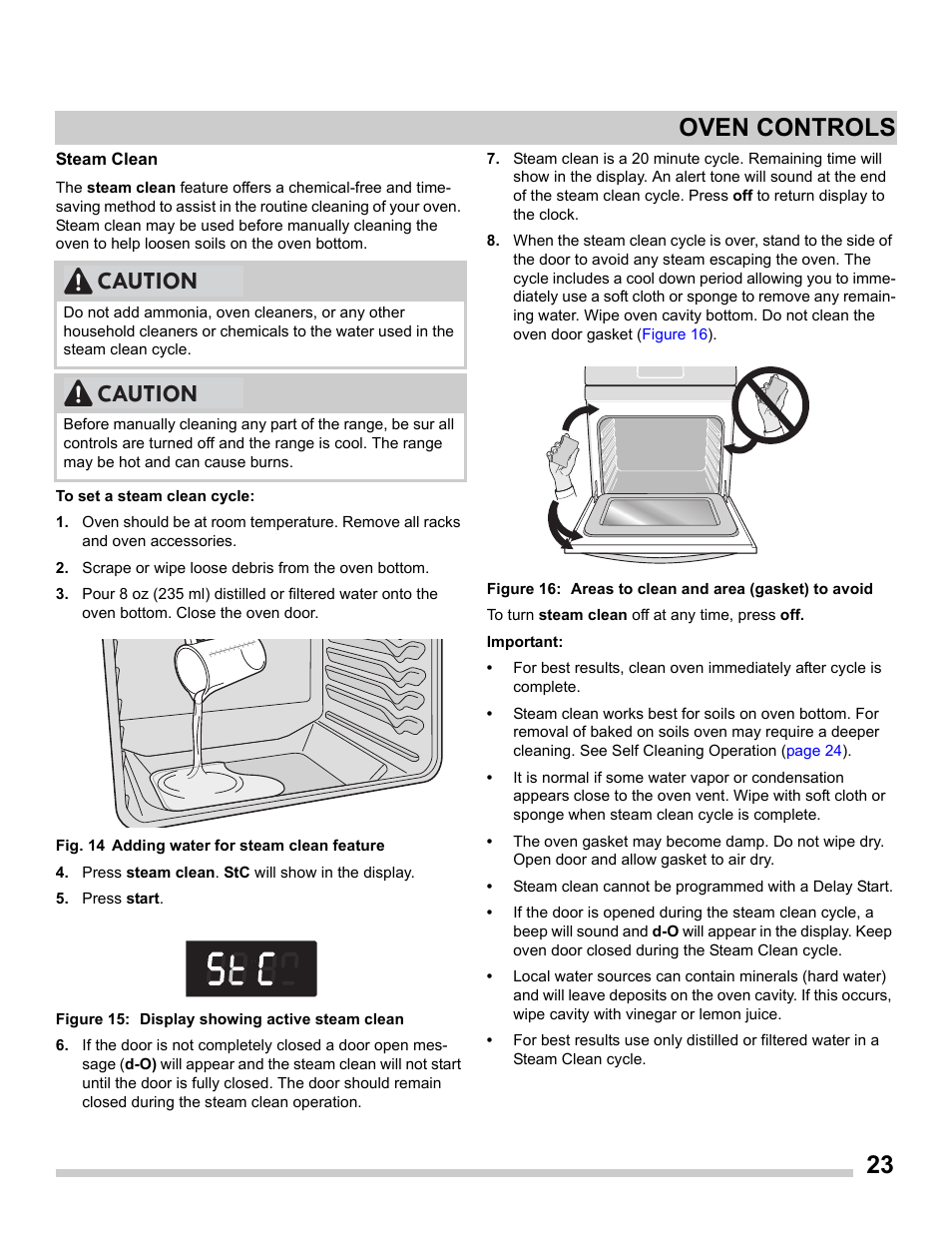 23 oven controls, Caution | FRIGIDAIRE FGET2765PW User Manual | Page 23 / 32