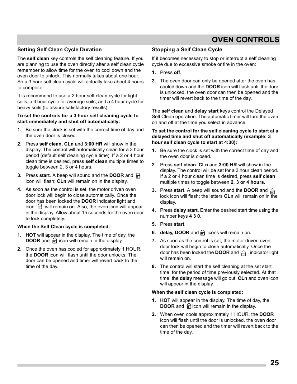 25 oven controls | FRIGIDAIRE FGET2765PW User Manual | Page 25 / 32