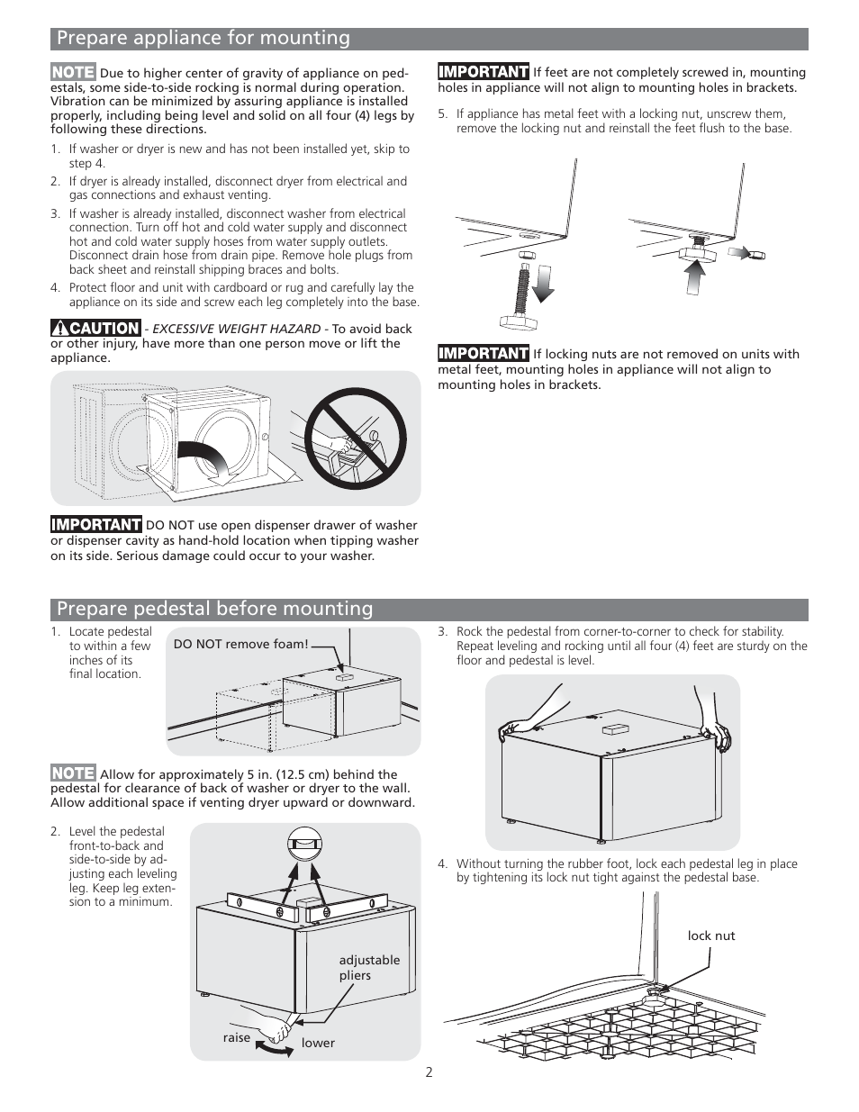 FRIGIDAIRE CFPWD15A User Manual | Page 2 / 12