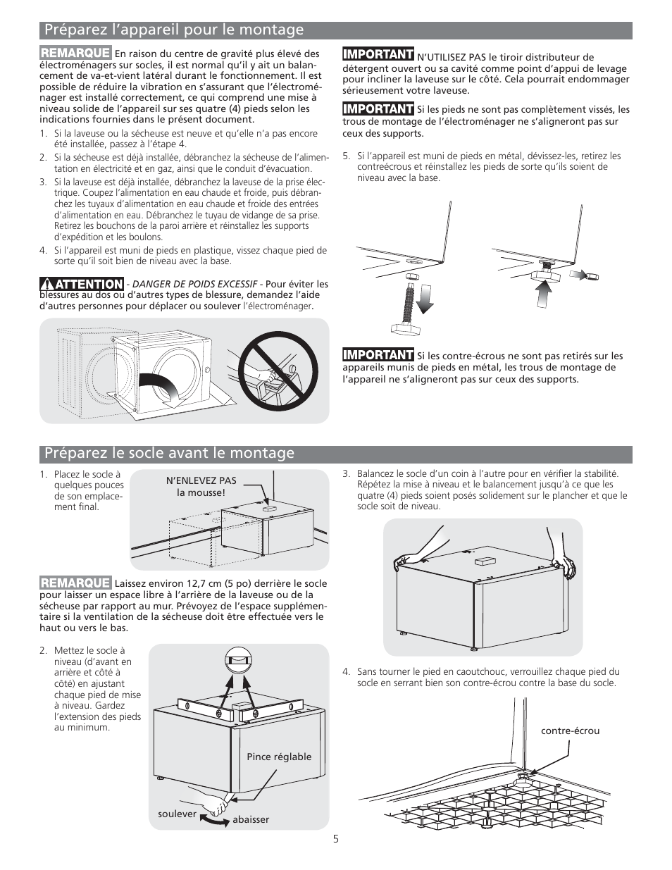 FRIGIDAIRE CFPWD15A User Manual | Page 5 / 12