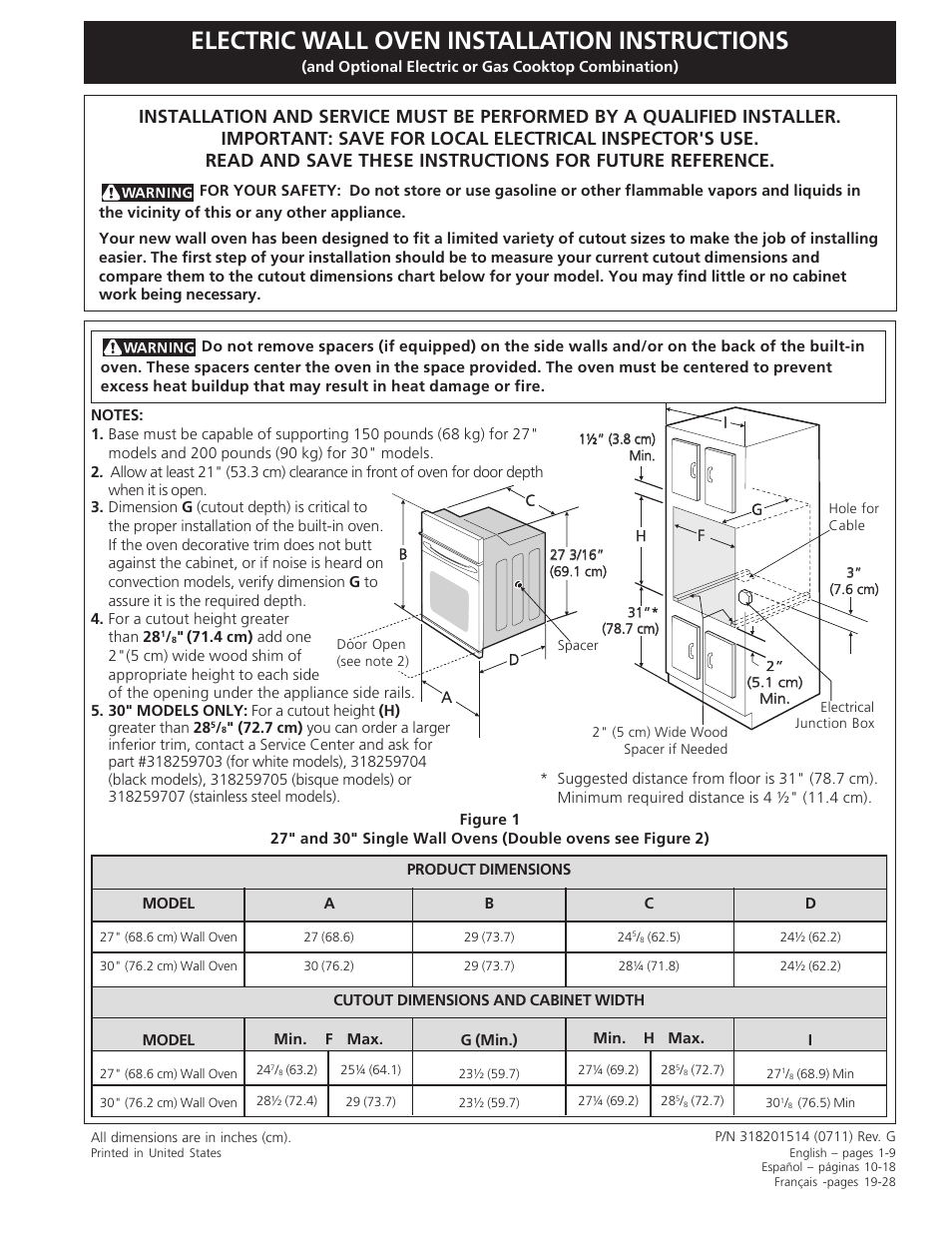 FRIGIDAIRE FFEW3025LS User Manual | 29 pages