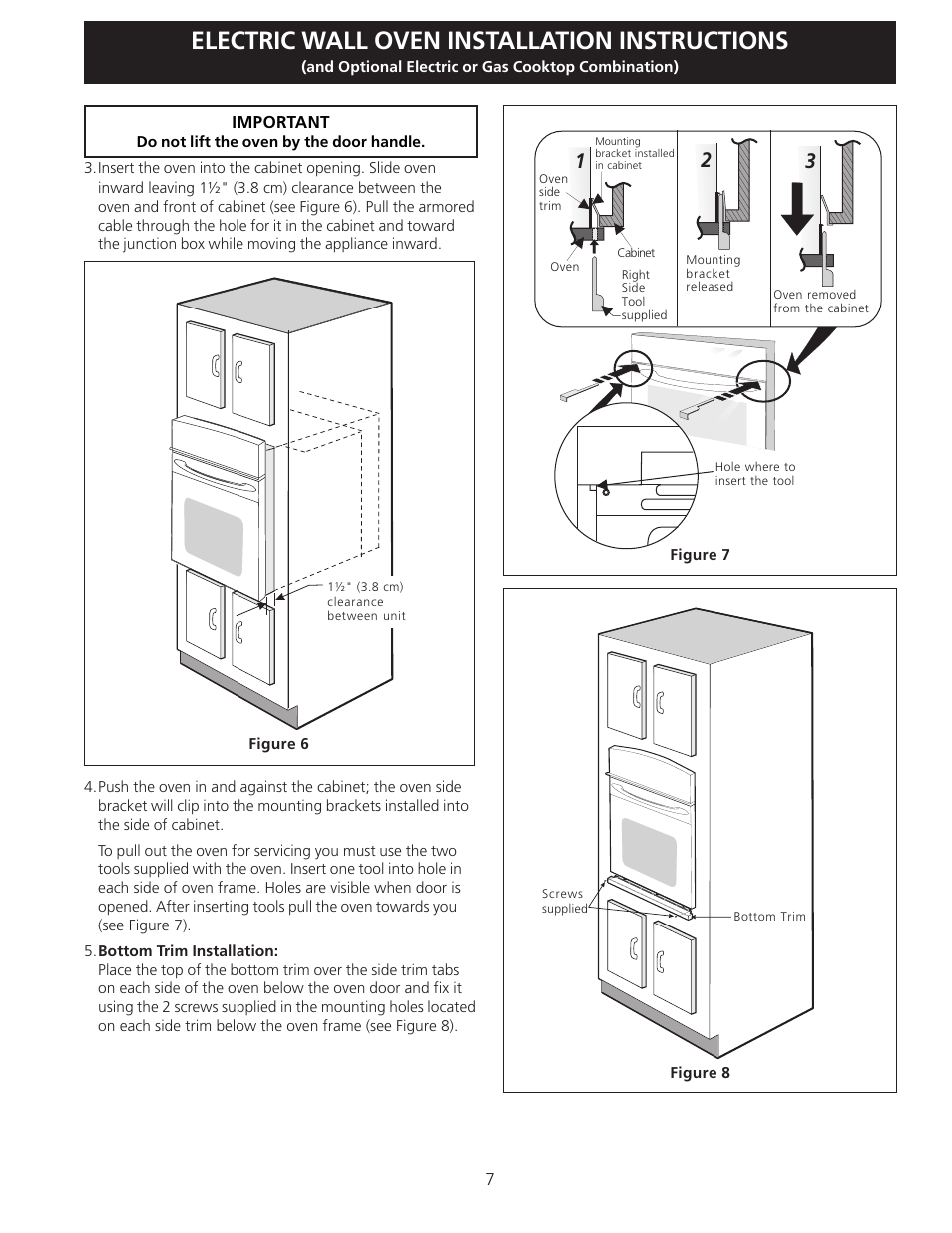 Electric wall oven installation instructions | FRIGIDAIRE FFEW3025LS User Manual | Page 7 / 29