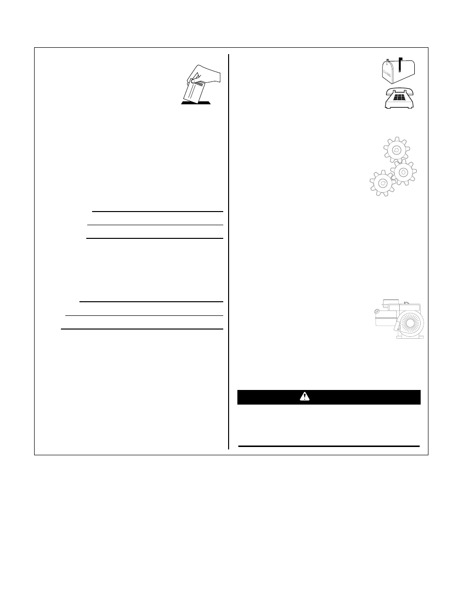 Customer service information, Warning | Bolens 52069-6HP User Manual | Page 24 / 24