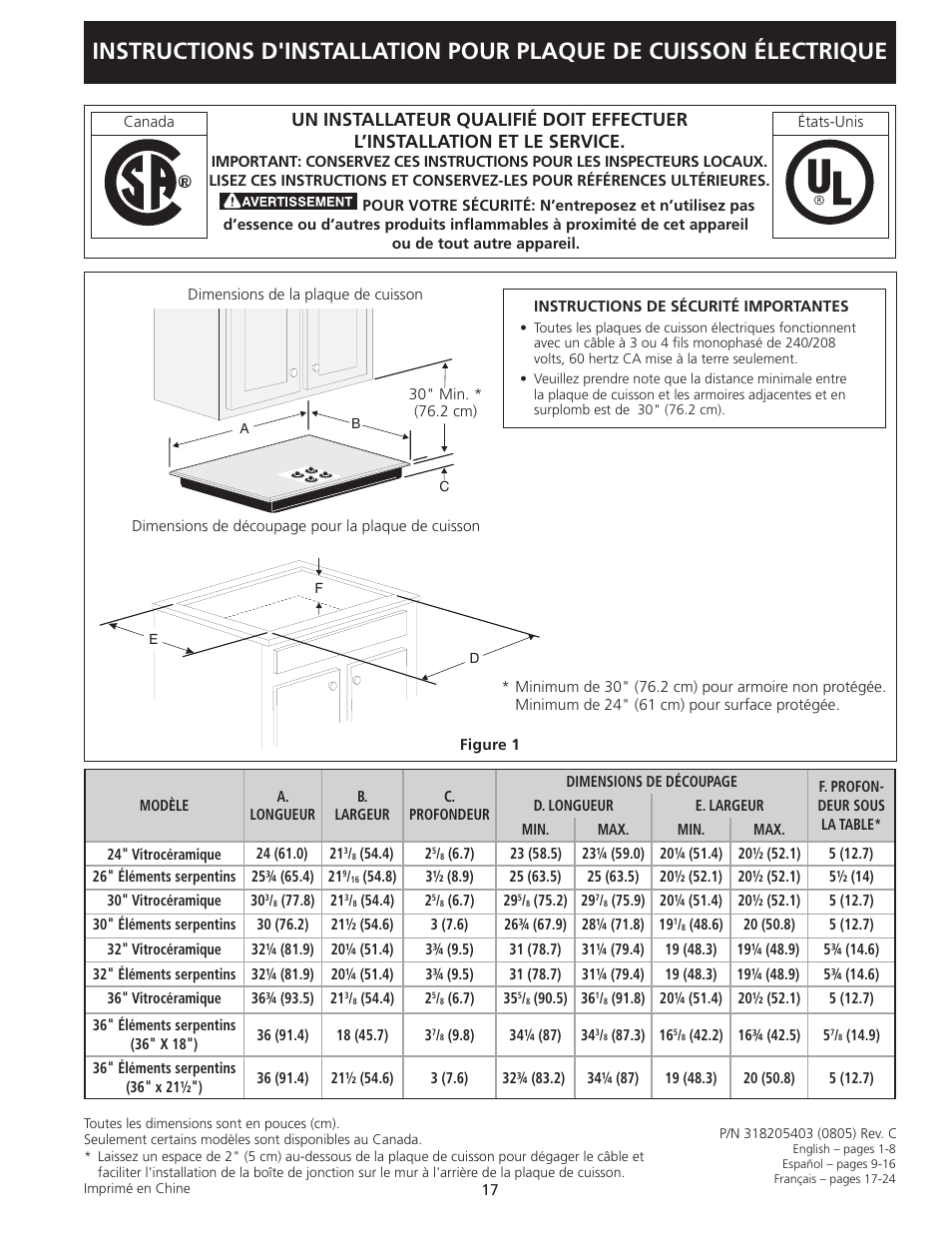 FRIGIDAIRE FFEC3624PS User Manual | Page 17 / 24