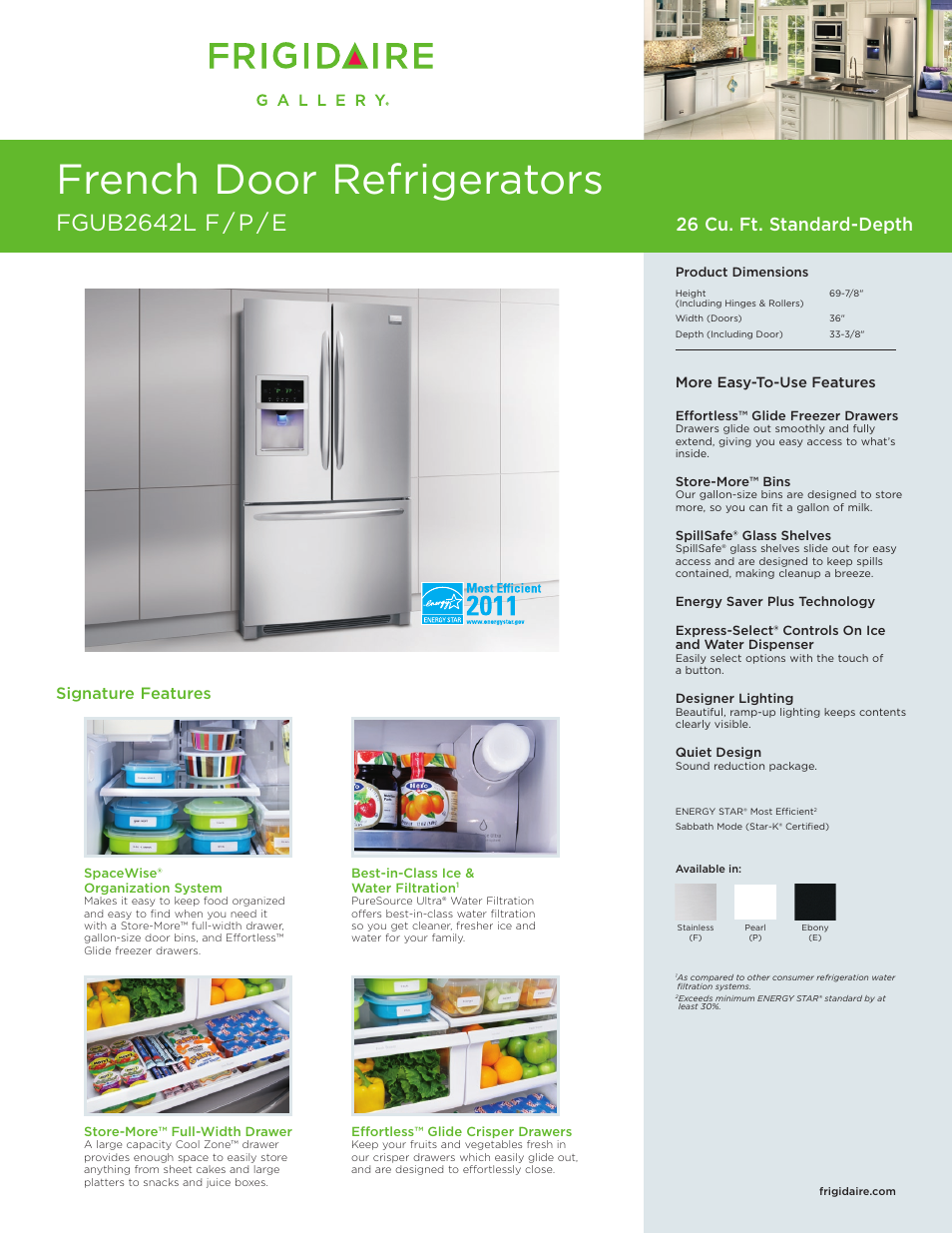 FRIGIDAIRE FGUB2642LF User Manual | 4 pages