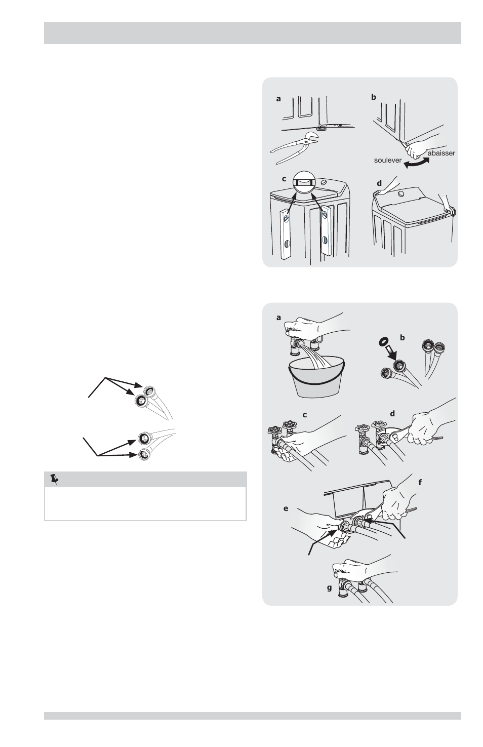 Instructions d’installation, Remarque, Mise à niveau de votre appareil | Branchement de l’entrée d’eau | FRIGIDAIRE FFTW1001PW User Manual | Page 17 / 32