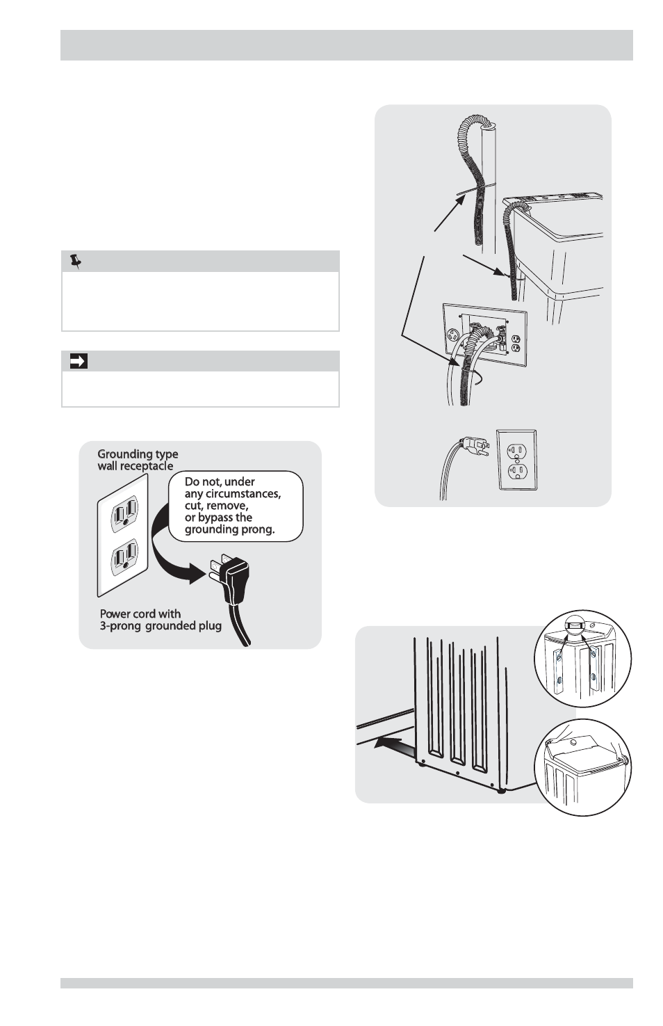 Installation instructions, Connecting drain and electrical, Important | FRIGIDAIRE FFTW1001PW User Manual | Page 9 / 32