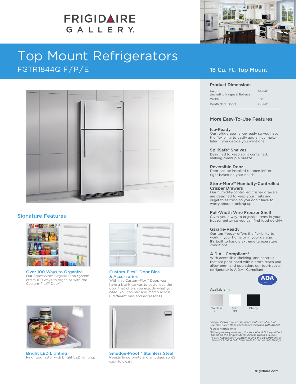 FRIGIDAIRE FGTR1844QP User Manual | 3 pages