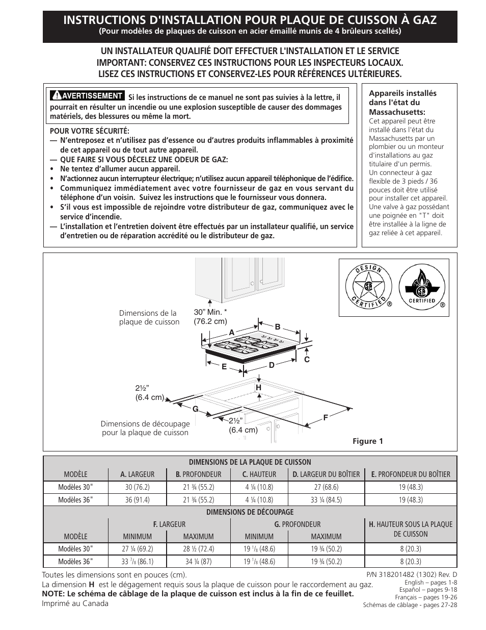 FRIGIDAIRE FFGC3025LW User Manual | Page 19 / 28