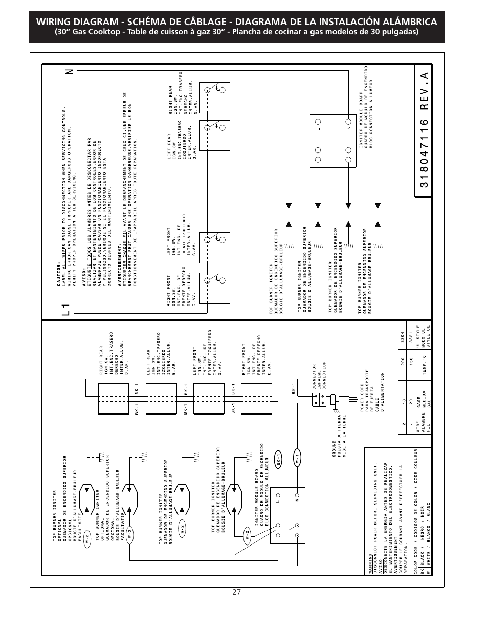 FRIGIDAIRE FFGC3025LW User Manual | Page 27 / 28