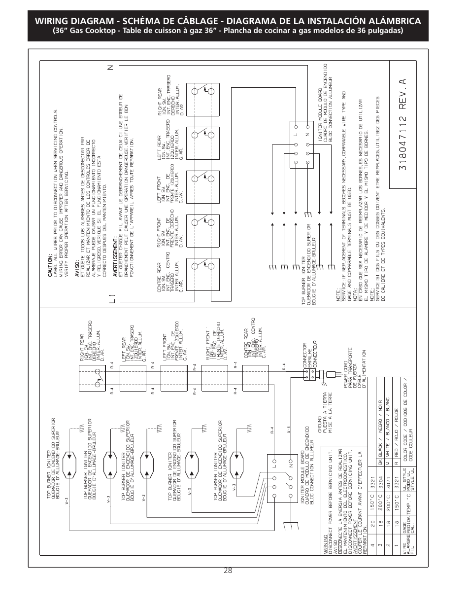 FRIGIDAIRE FFGC3025LW User Manual | Page 28 / 28