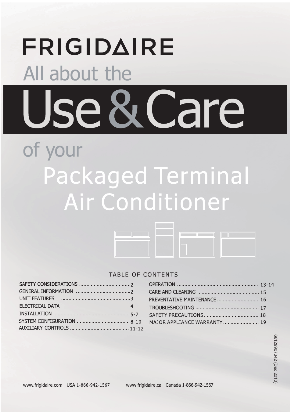 FRIGIDAIRE FRP77ETT3R User Manual | 20 pages