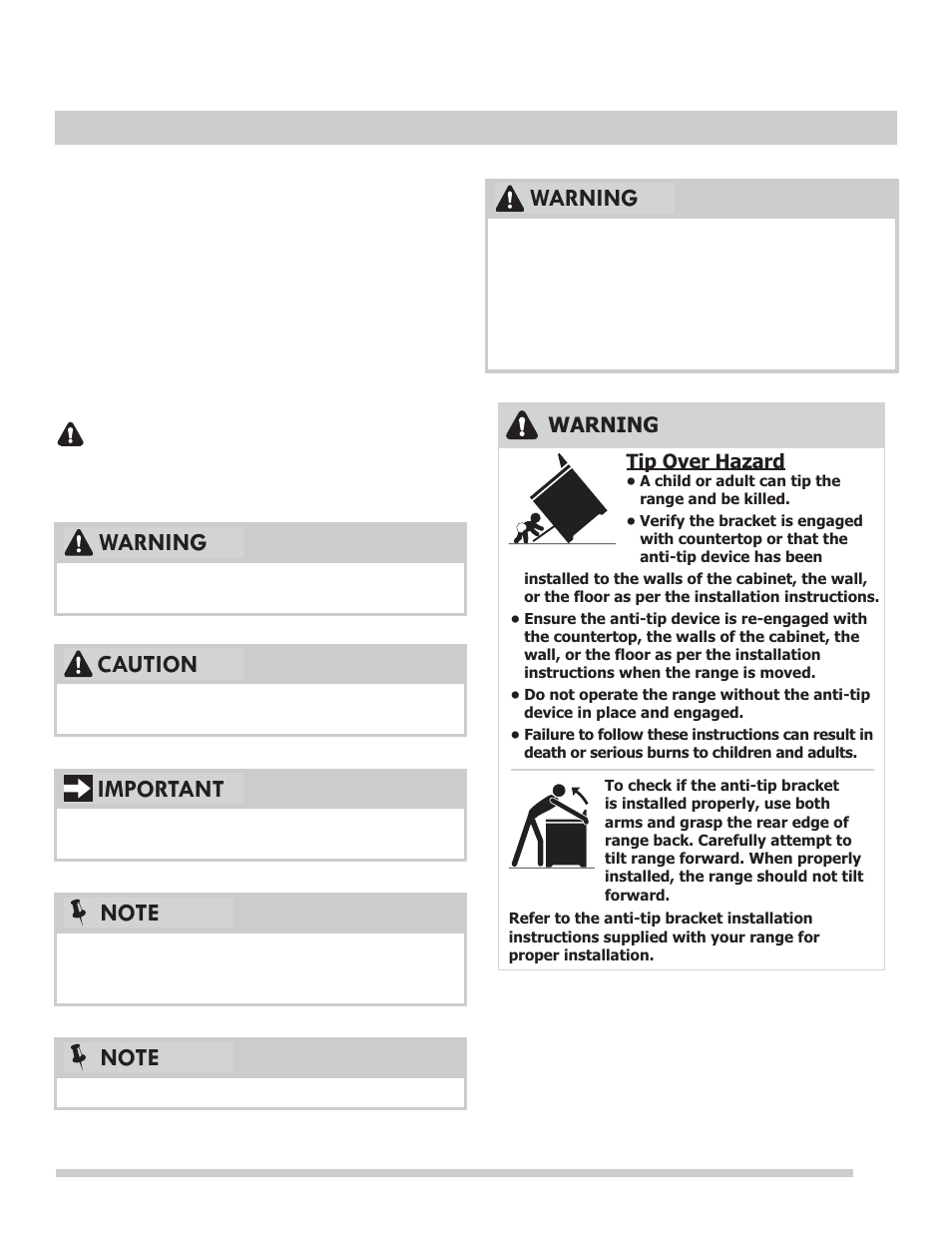 Important safety instructions, Warning | FRIGIDAIRE FFES3015PS User Manual | Page 3 / 32