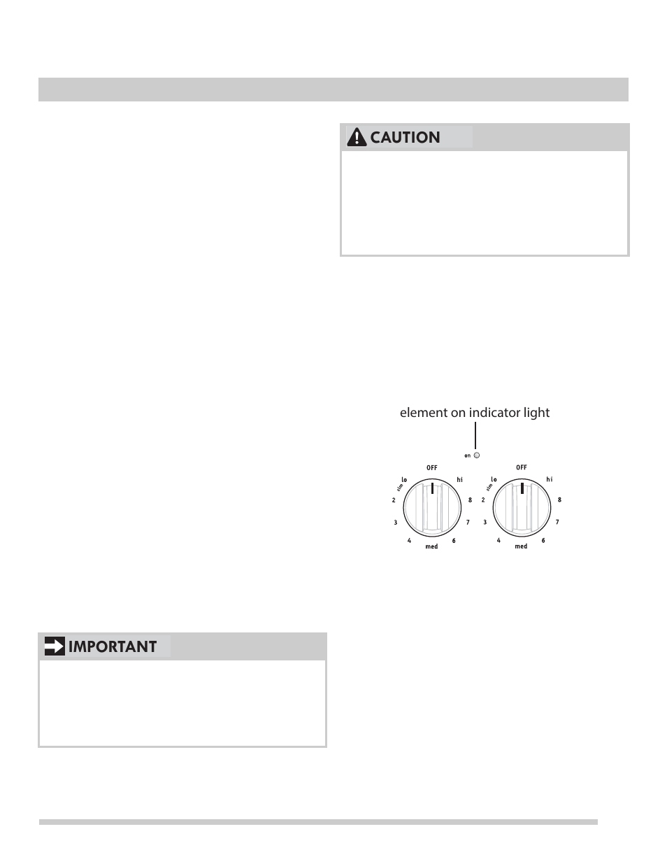9surface controls, Important, Caution | FRIGIDAIRE FFES3015PS User Manual | Page 9 / 32
