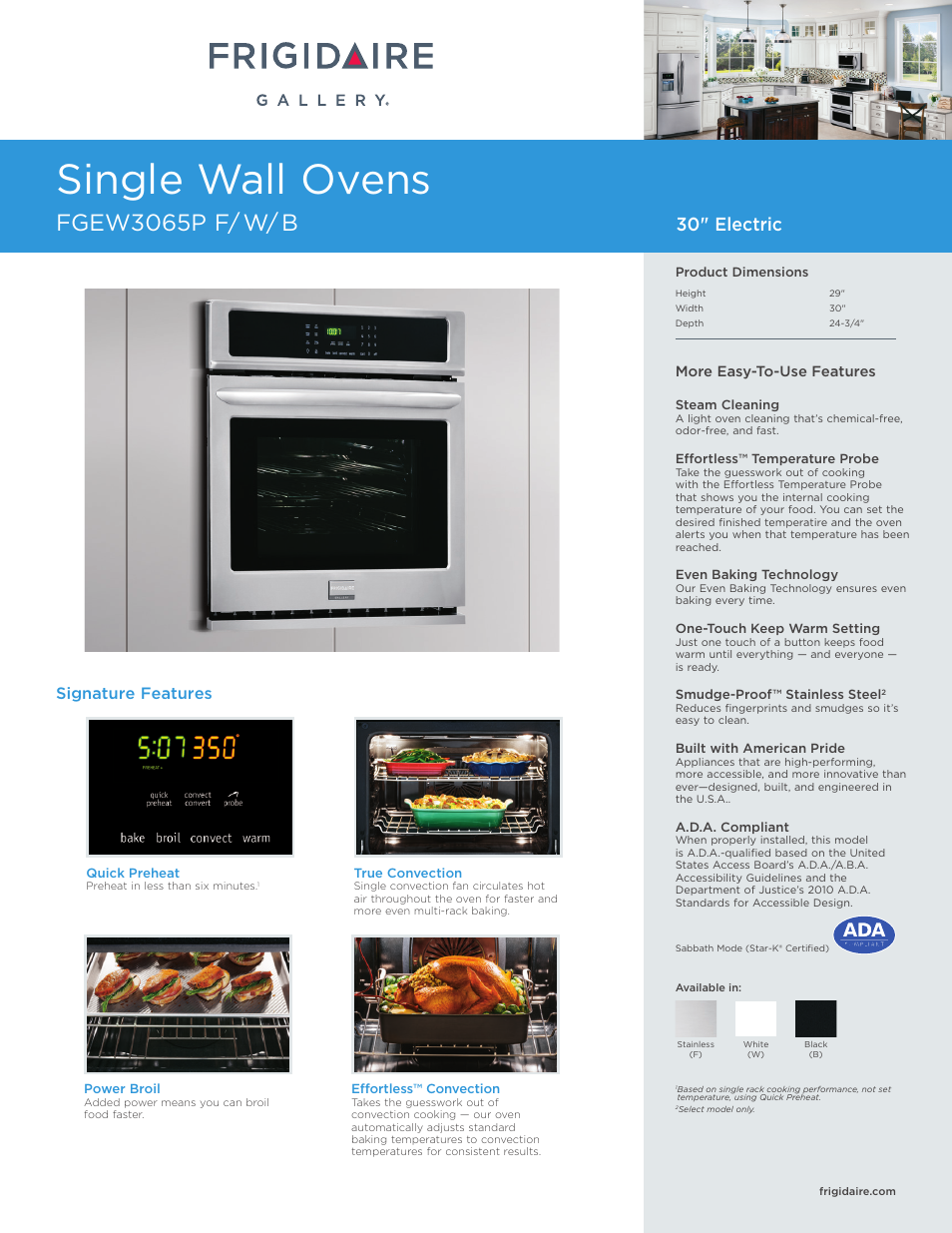 FRIGIDAIRE FGEW3065PF User Manual | 7 pages