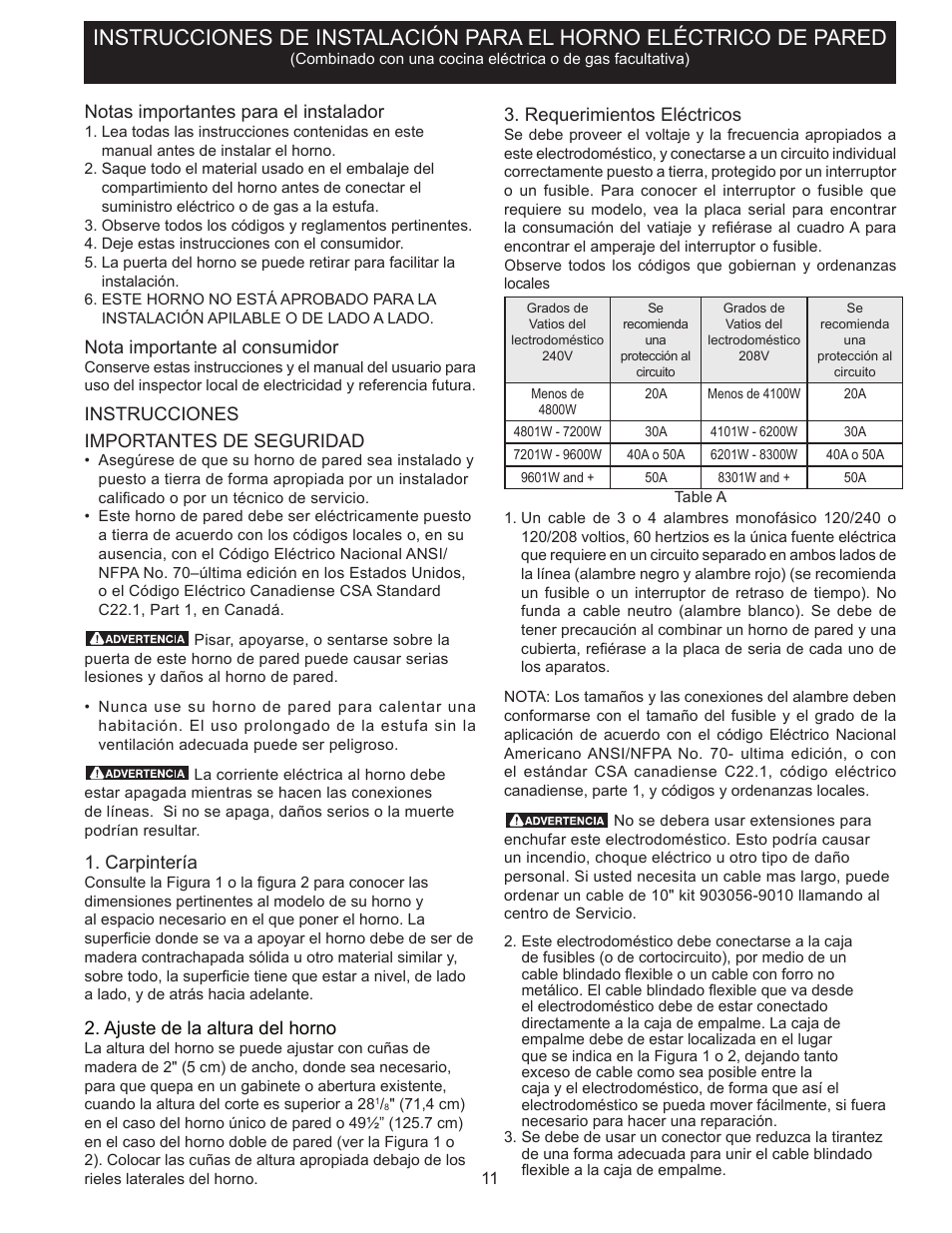 FRIGIDAIRE FFET2725PS User Manual | Page 11 / 24