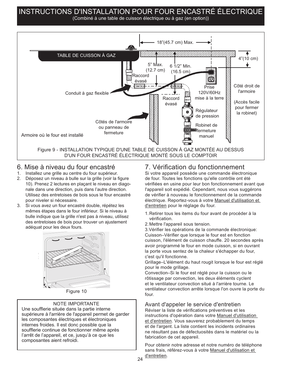 Mise à niveau du four encastré, Vérifi cation du fonctionnement | FRIGIDAIRE FFET2725PS User Manual | Page 24 / 24