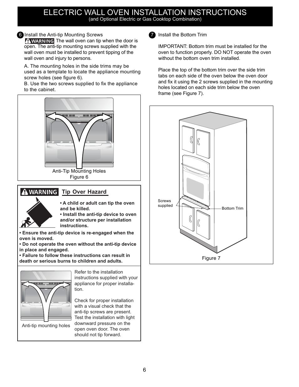 Electric wall oven installation instructions | FRIGIDAIRE FFET2725PS User Manual | Page 6 / 24