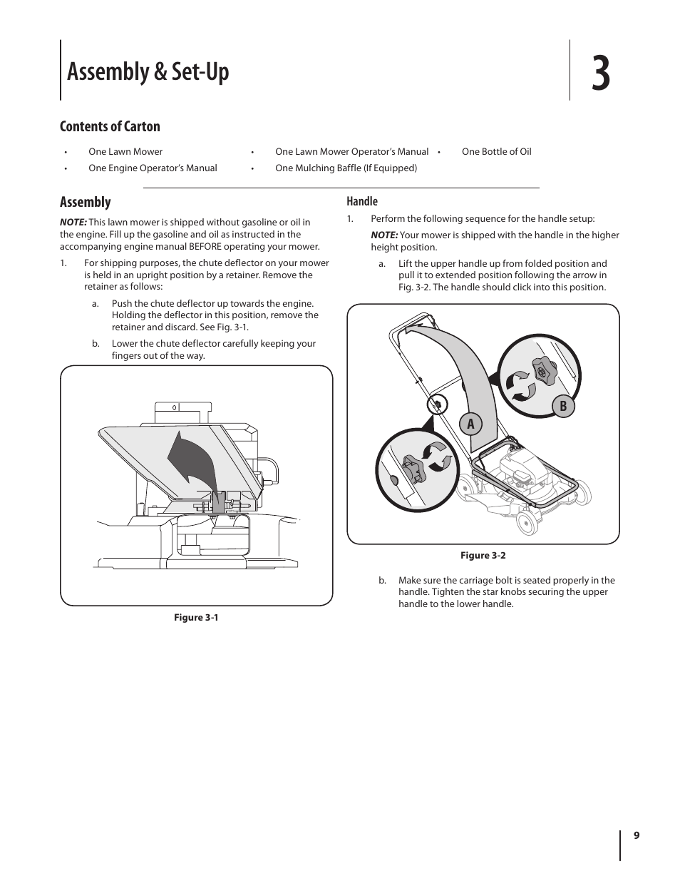 Assembly & set-up, Contents of carton, Assembly | MTD Series 080 User Manual | Page 9 / 40