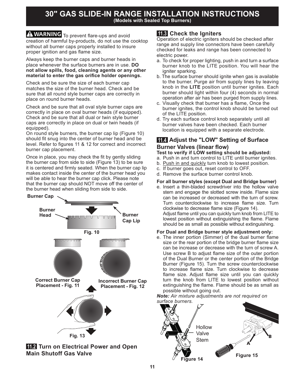 30" gas slide-in range installation instructions | FRIGIDAIRE FGGS3065PF User Manual | Page 11 / 44