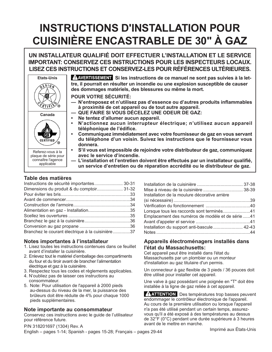 FRIGIDAIRE FGGS3065PF User Manual | Page 29 / 44