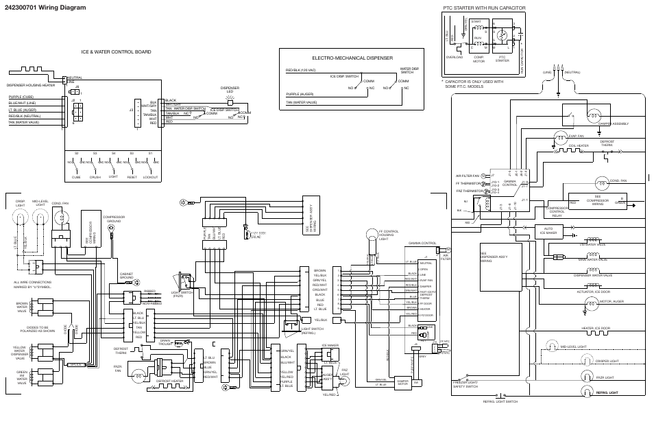 Ice & water control board, Electro-mechanical dispenser, Ptc starter with run capacitor | FRIGIDAIRE FFHS2622MH User Manual | Page 2 / 2