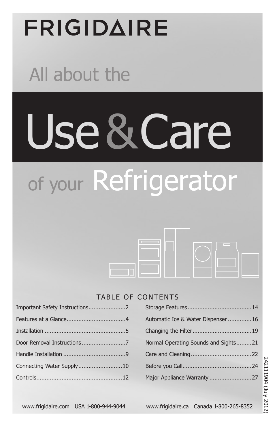 FRIGIDAIRE FFSC2323LE User Manual | 27 pages