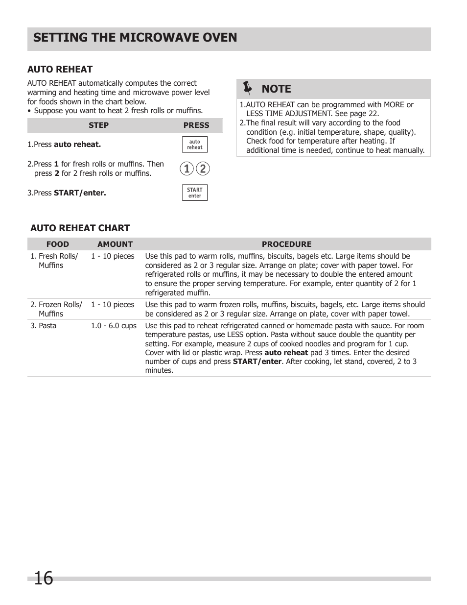 Setting the microwave oven | FRIGIDAIRE FGMC2765PB User Manual | Page 16 / 48