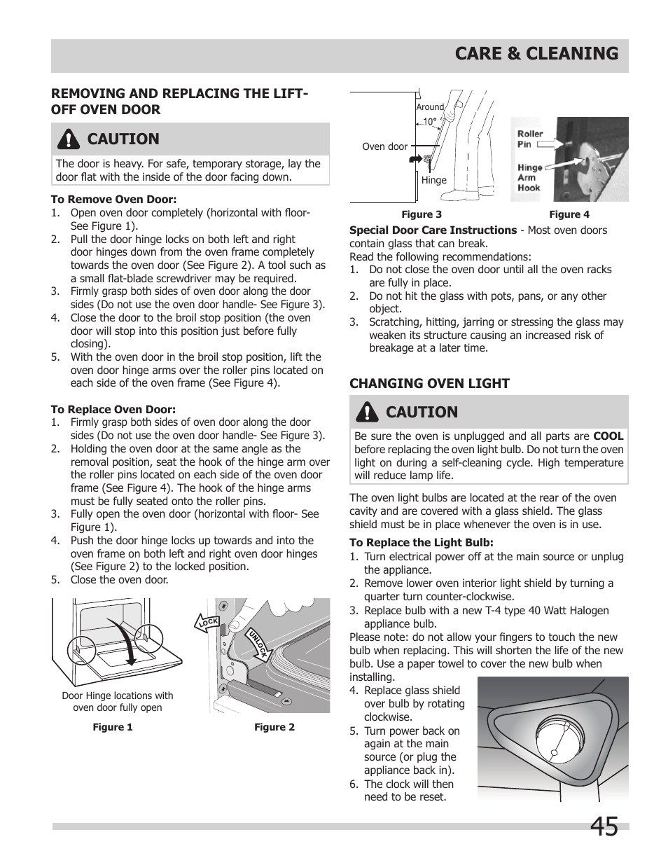 Care & cleaning, Caution | FRIGIDAIRE FGMC2765PB User Manual | Page 45 / 48