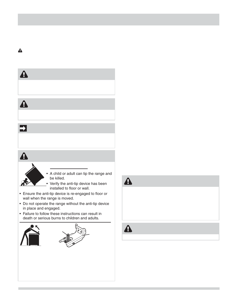 Important safety instructions, Warning, Important | Caution, Tip over hazard | FRIGIDAIRE FFEF4017LB User Manual | Page 3 / 32