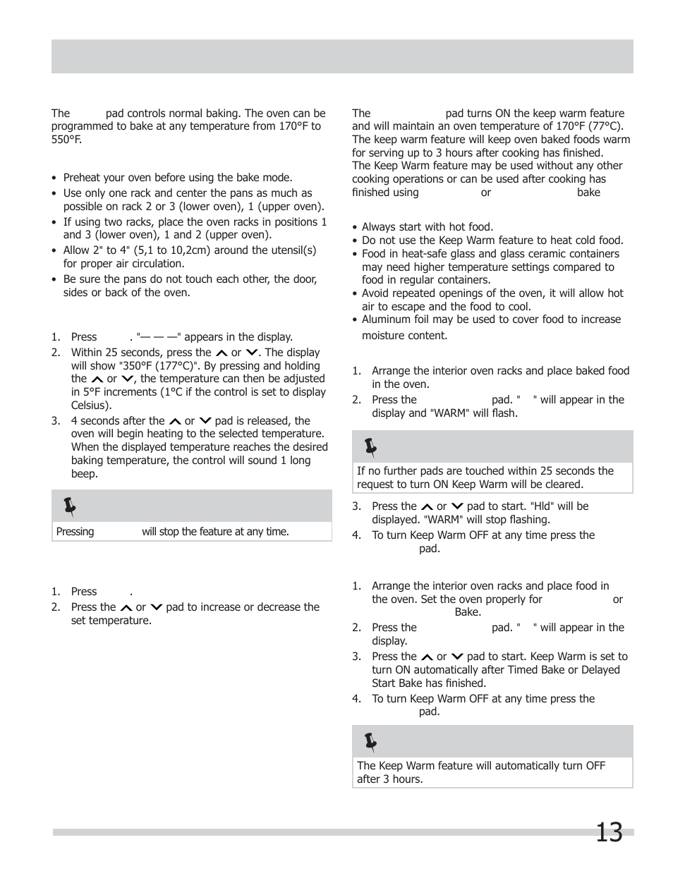 Setting oven controls | FRIGIDAIRE FGGF301DNB User Manual | Page 13 / 28
