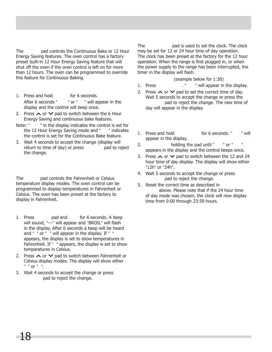 User preferences | FRIGIDAIRE FGGF301DNB User Manual | Page 18 / 28