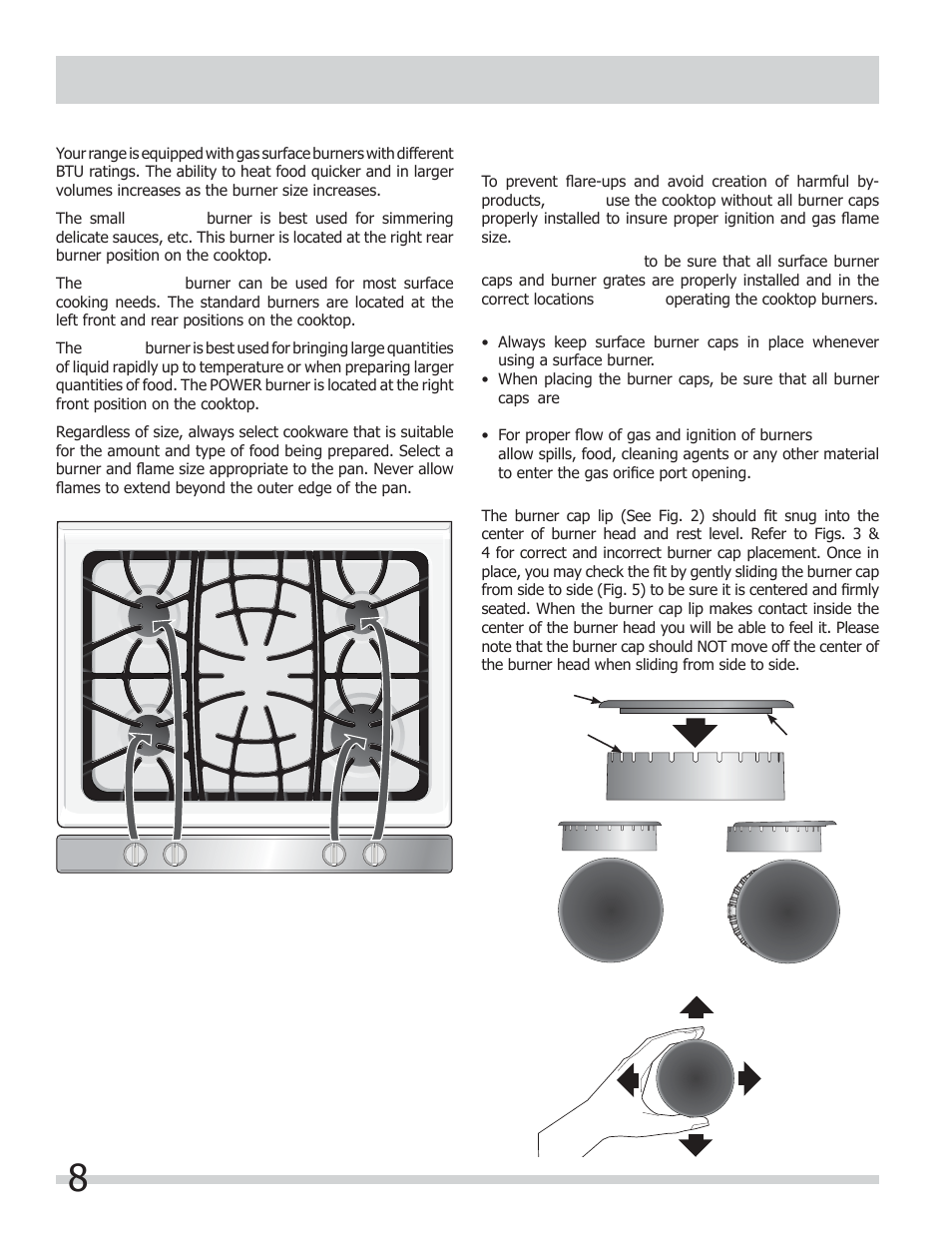 Before setting surface controls | FRIGIDAIRE FGGF301DNB User Manual | Page 8 / 28