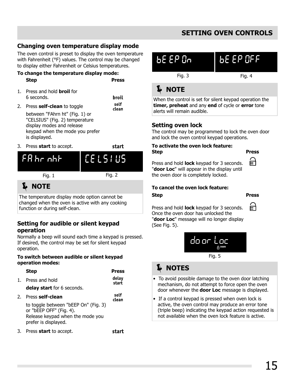 Setting oven controls | FRIGIDAIRE FGGF3054MW User Manual | Page 15 / 40