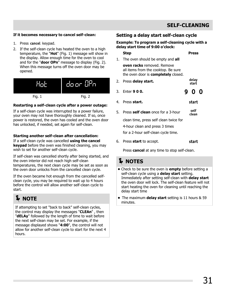 Self-cleaning | FRIGIDAIRE FGGF3054MW User Manual | Page 31 / 40