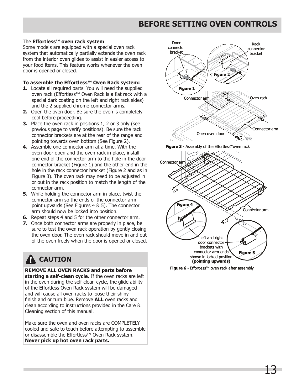 Before setting oven controls, Caution | FRIGIDAIRE FPDS3085KF User Manual | Page 13 / 40