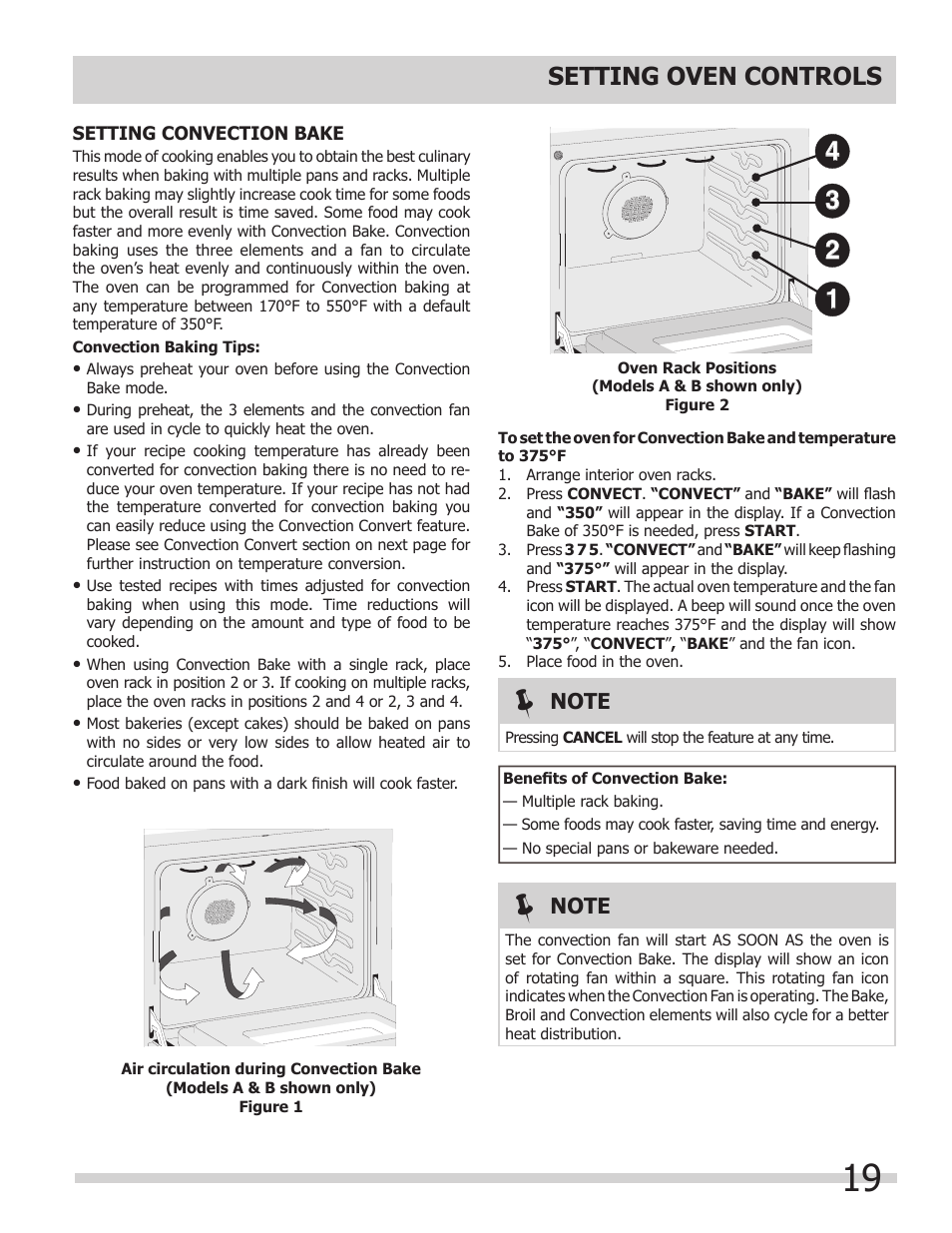 Setting oven controls | FRIGIDAIRE FPDS3085KF User Manual | Page 19 / 40