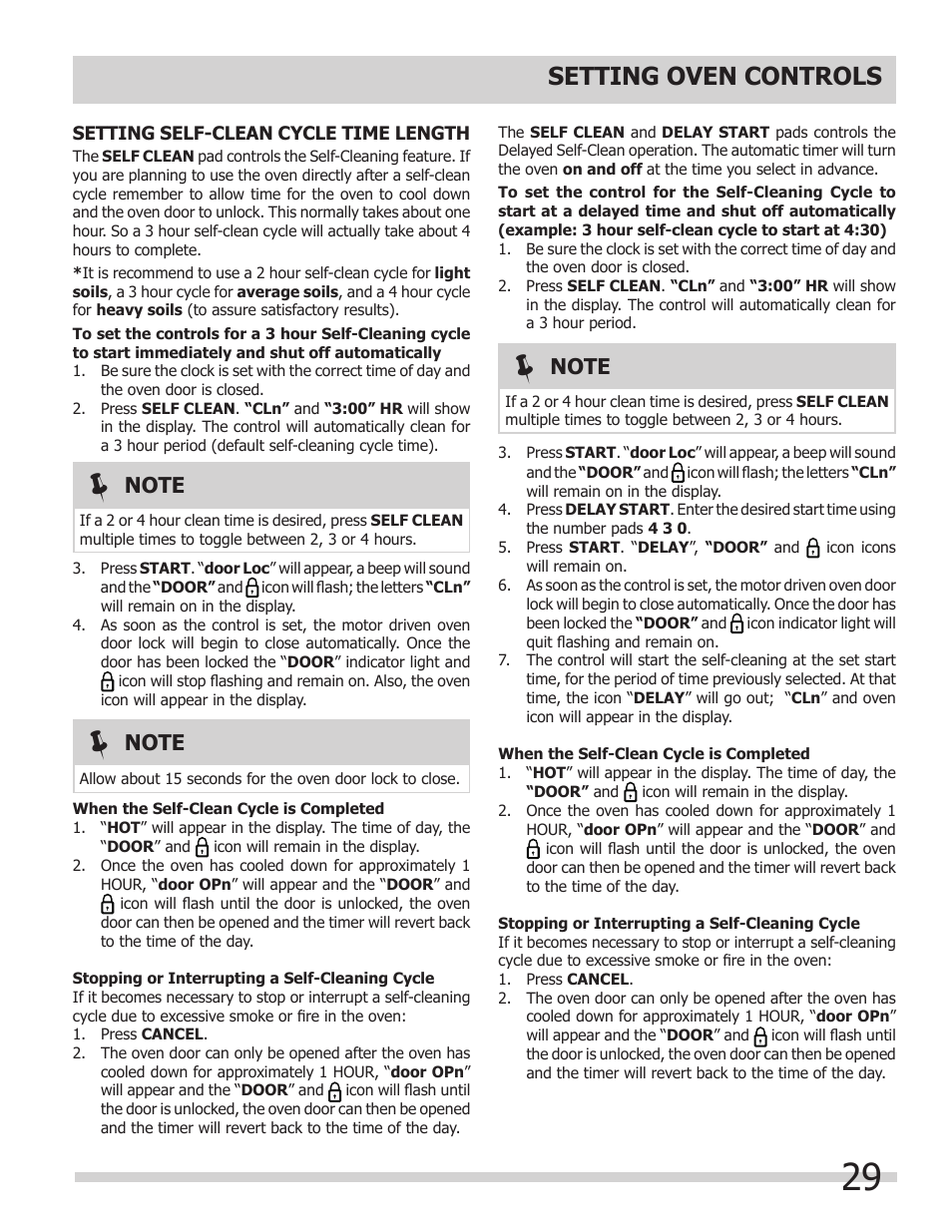 Setting oven controls | FRIGIDAIRE FPDS3085KF User Manual | Page 29 / 40