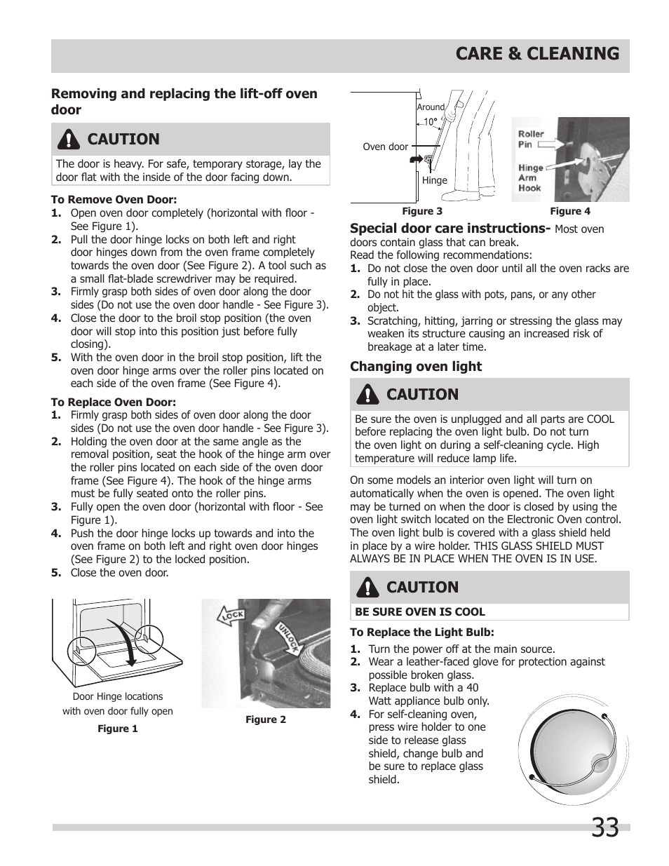 Care & cleaning, Caution | FRIGIDAIRE FPDS3085KF User Manual | Page 33 / 40