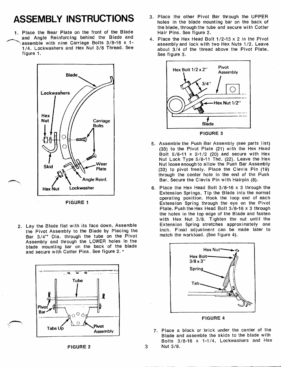 Assembly instructions | Bolens 198-954A User Manual | Page 3 / 10