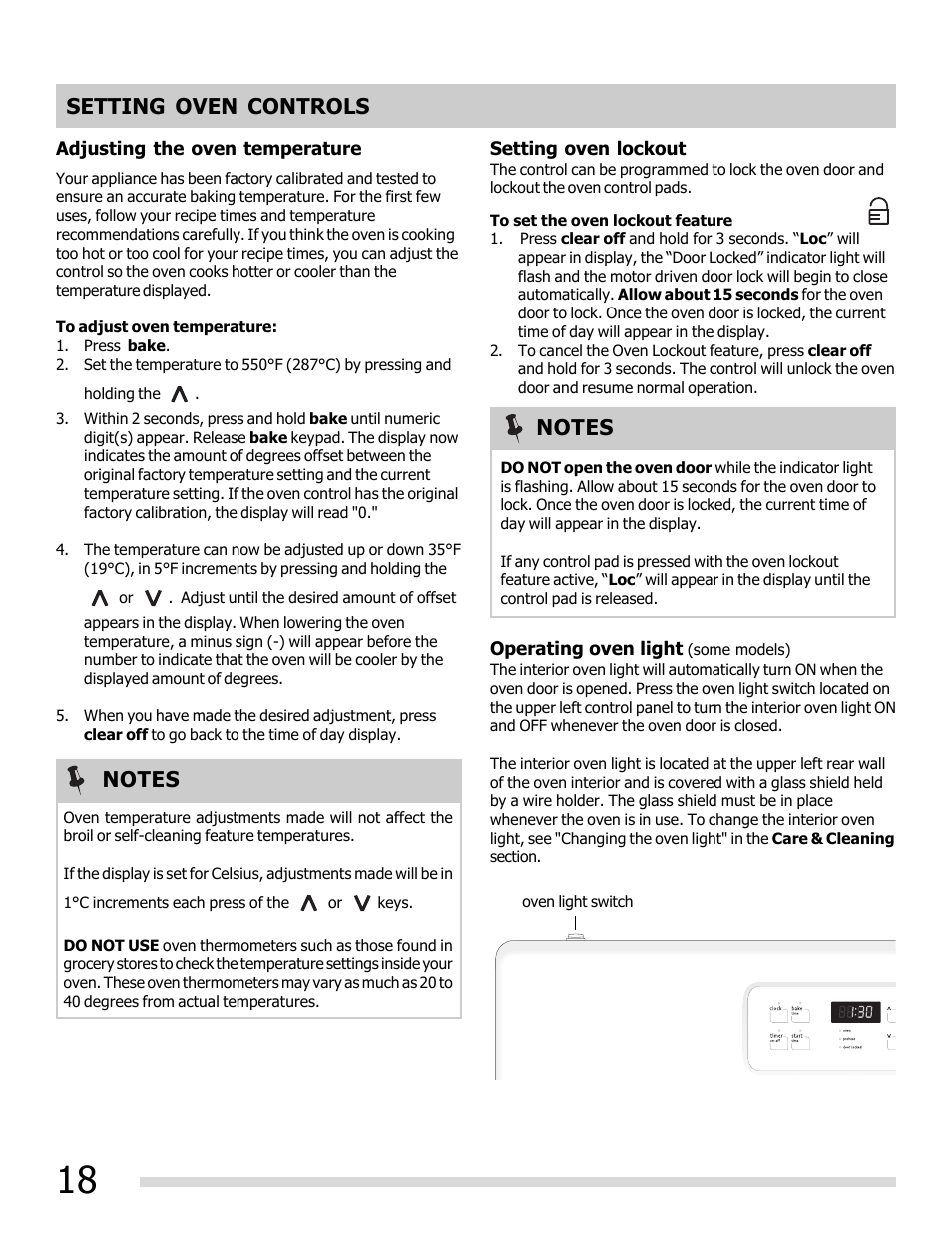 Setting oven controls | FRIGIDAIRE FFEF3048LS User Manual | Page 18 / 28