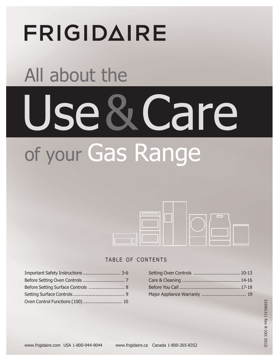 FRIGIDAIRE FFGF3017LW User Manual | 20 pages