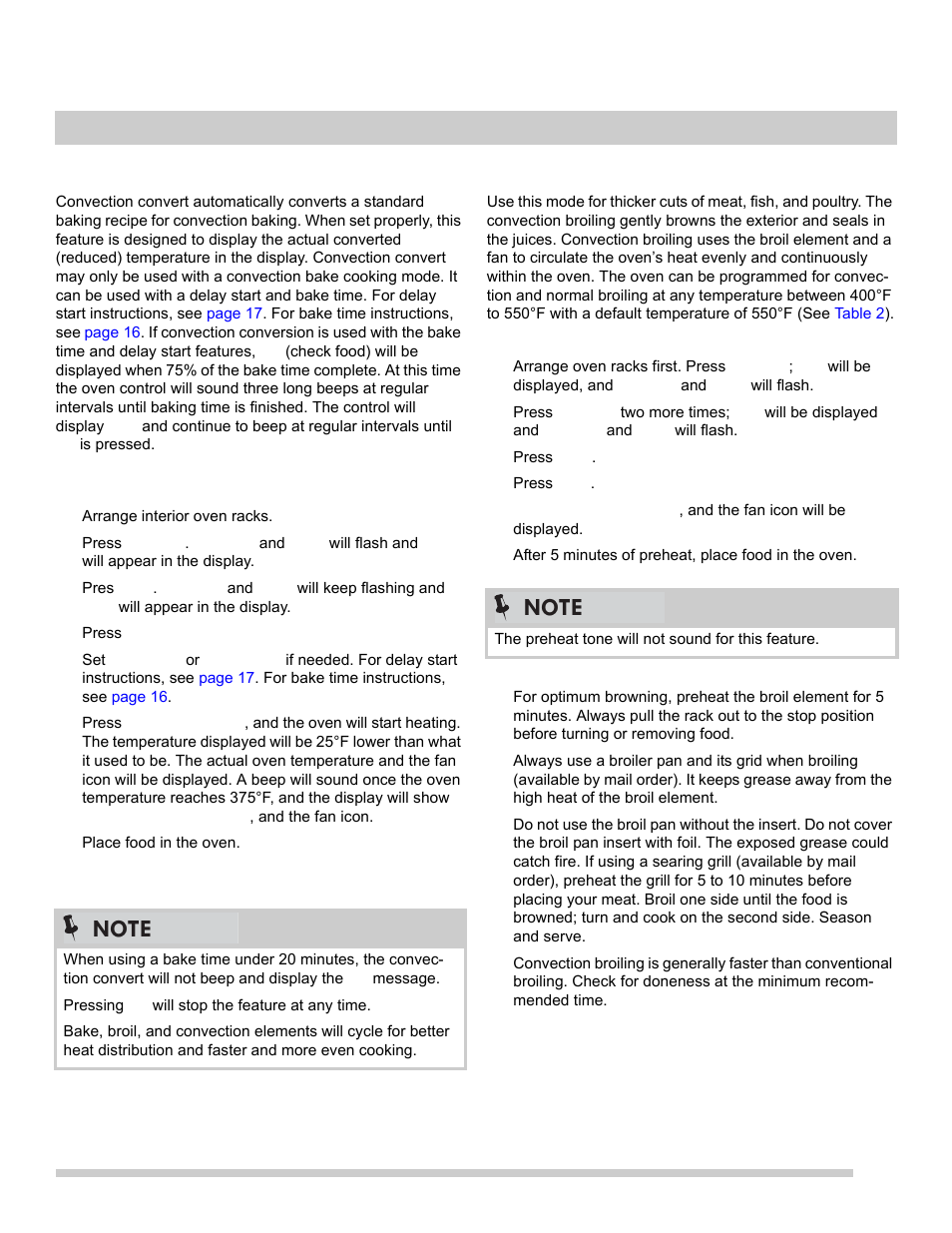 Setting convection convert, 15 oven controls | FRIGIDAIRE FGEW2765PB User Manual | Page 15 / 31